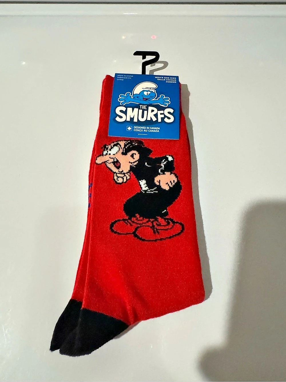Perris The Smurfs Men's Red & Black Casual Socks NWT Gargamel & Smurfette